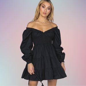 Princess Polly Black Off Shoulder Dress